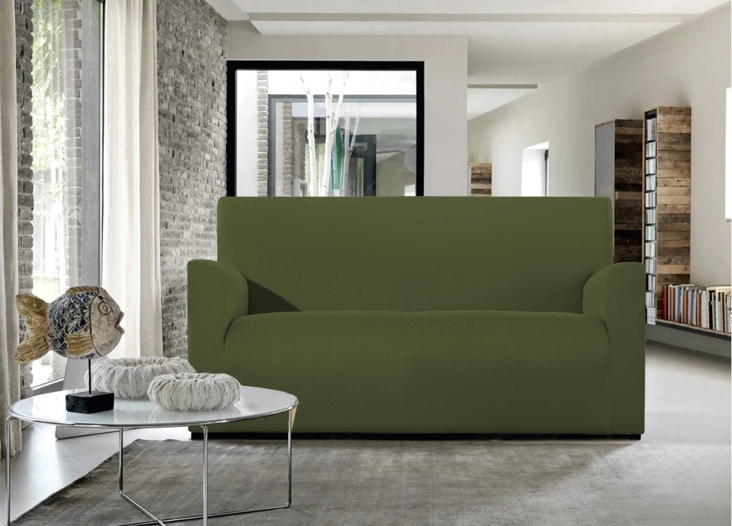 Copridivano E Copri Poltrona Antimacchia Sofà Elasticizzato Modello Magico - Poltrona - Verde