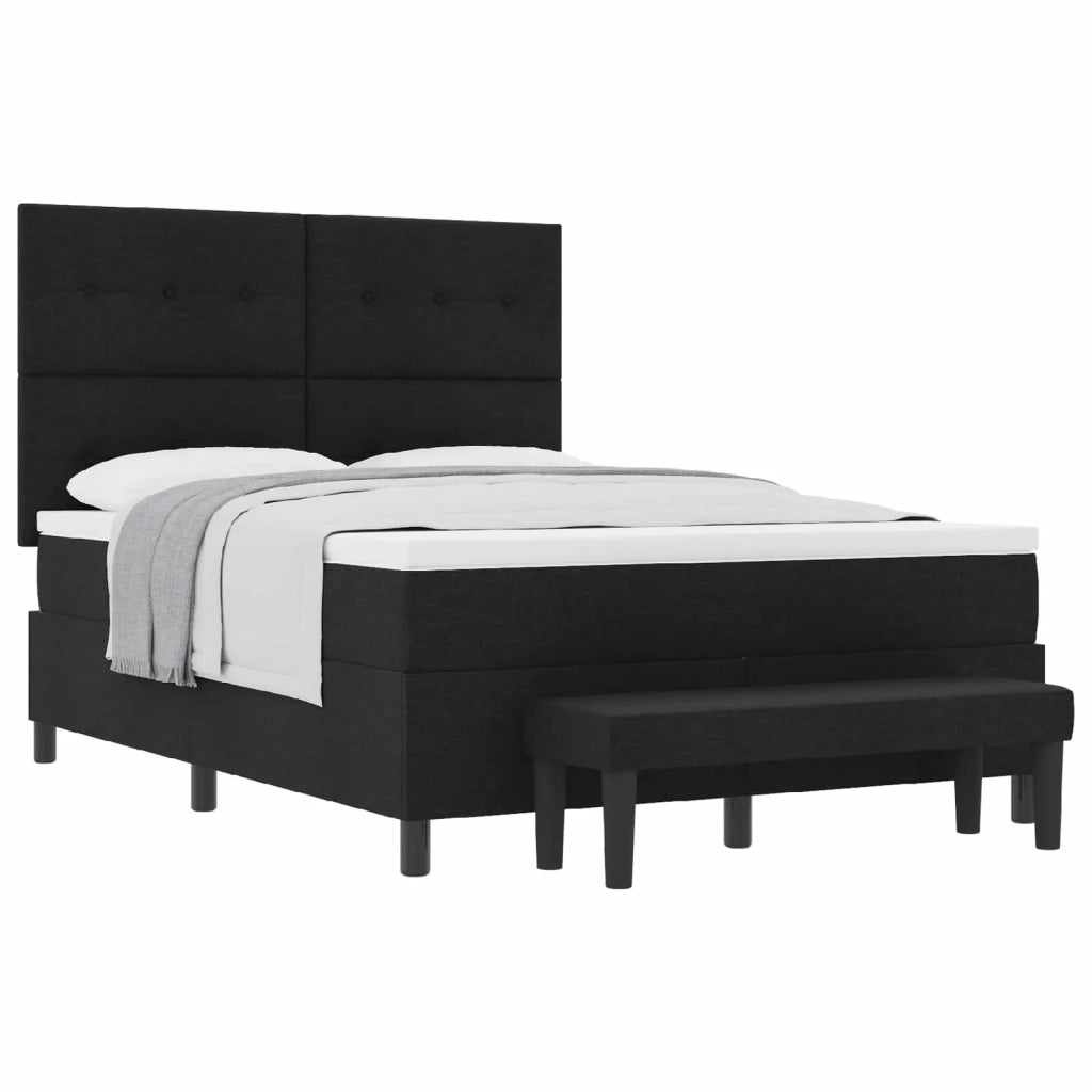 Letto a molle con materasso Nero 160 x 200 cm Tessuto