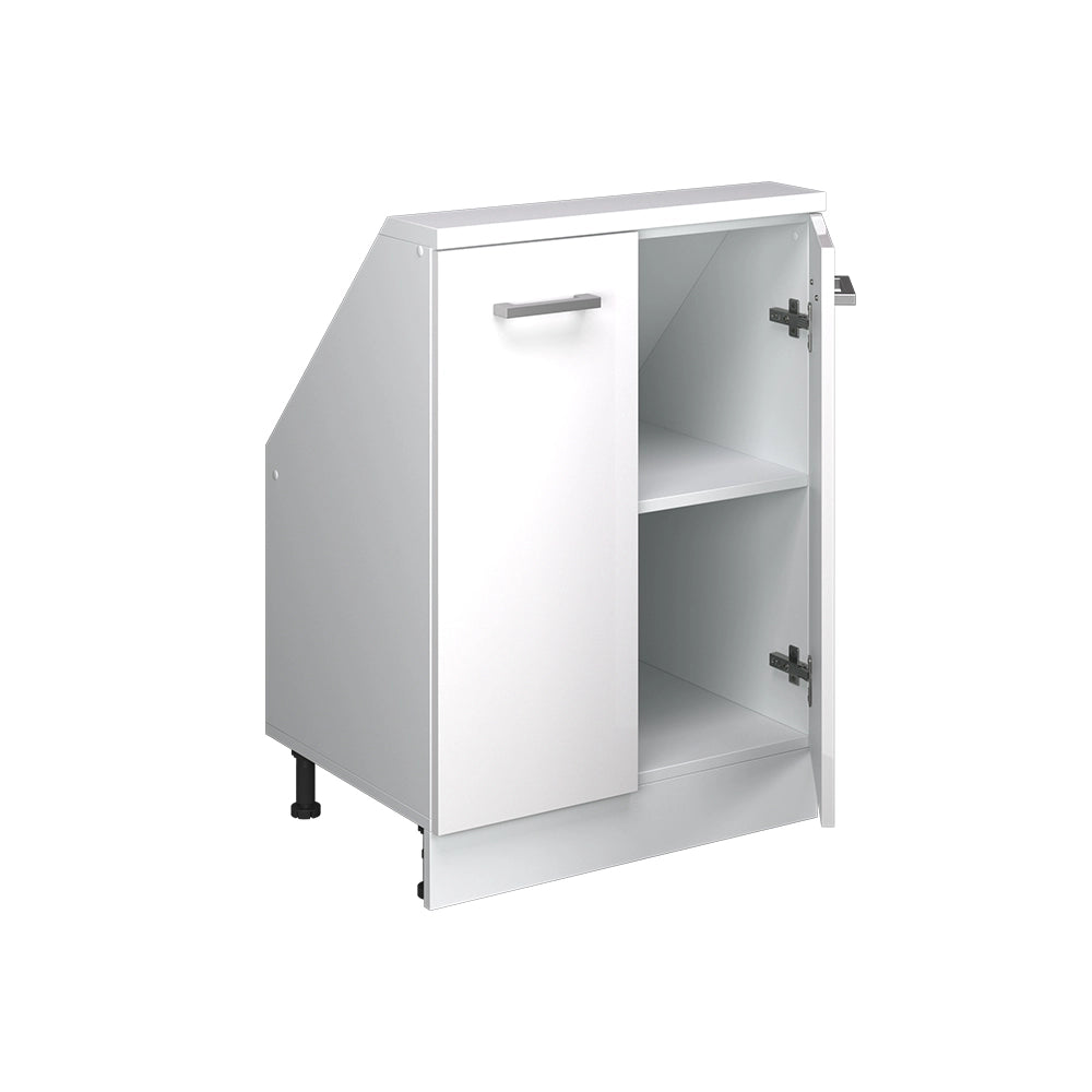 Mobile sottotetto Rion Bianco lucido/Bianco con 2 porte Vicco