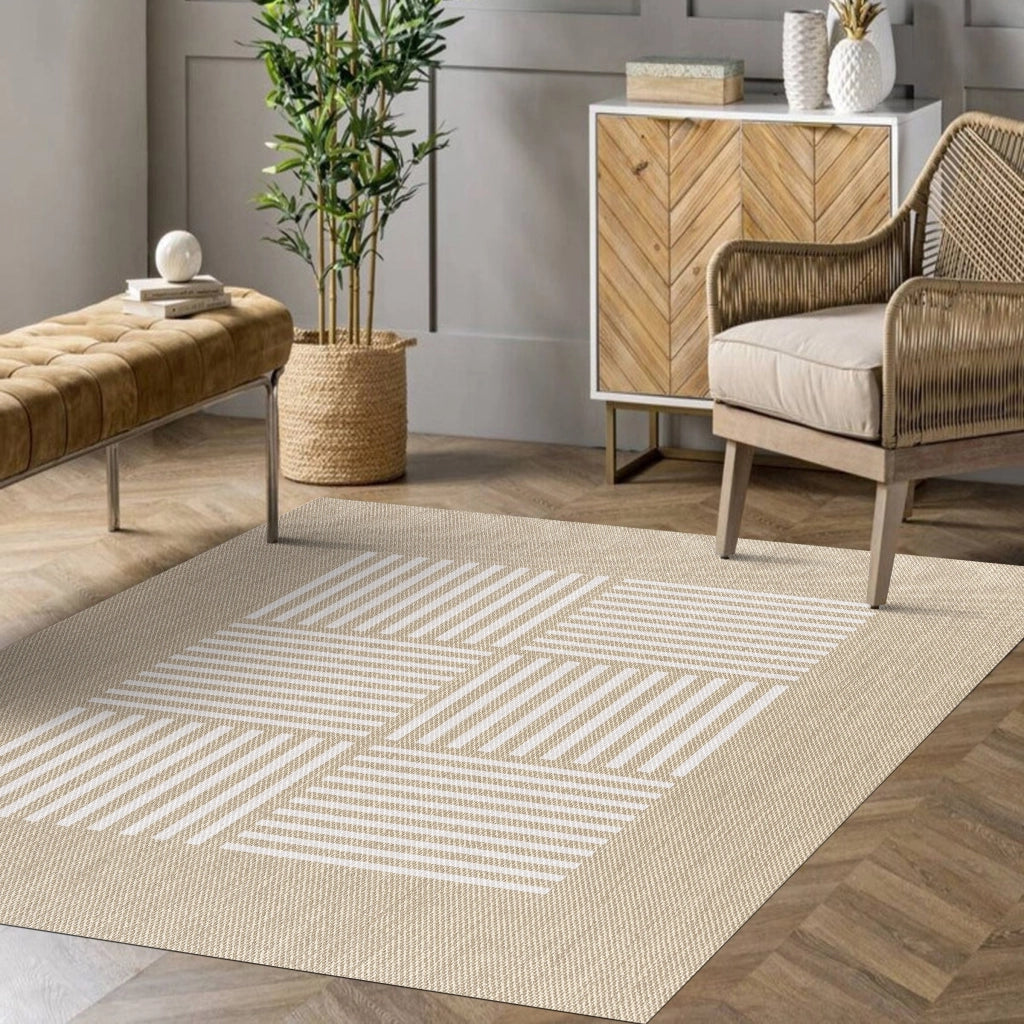 Tappeto vinilico di alta qualità linee bianche 200x290