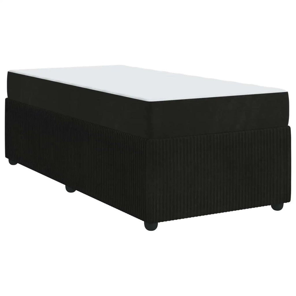 Letto singolo | Letto per adulti | Struttura del letto con materasso Nero 90 x 190 cm Tessuto
