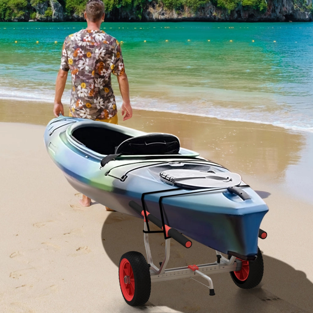 Carrello Trasporto Kayak Paddleboard Canoa ¨C Minimal ¨C Nero Rosso