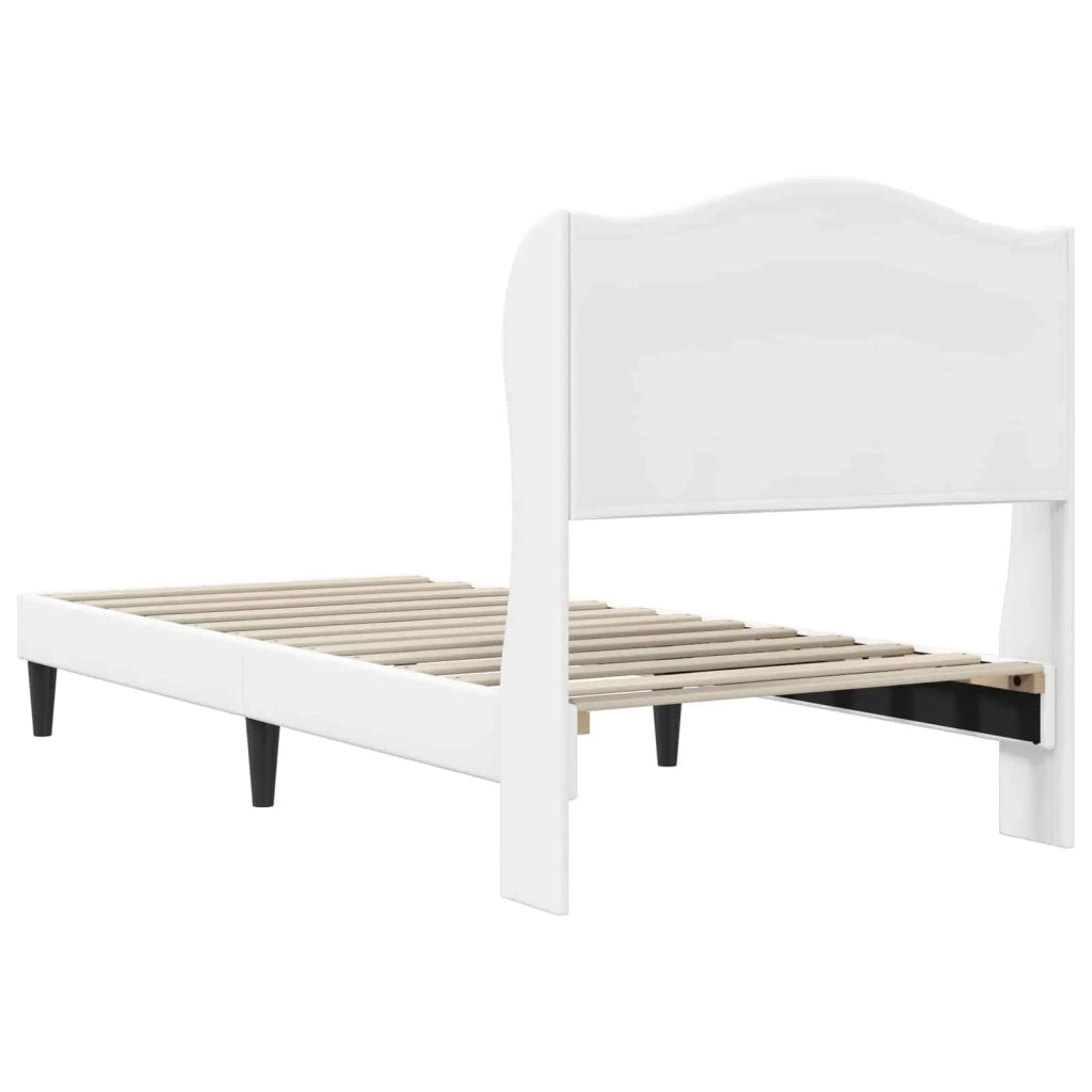 Letto singolo | Letto per adulti | Struttura del letto con testiera Bianco 100 x 200 cm Similpelle