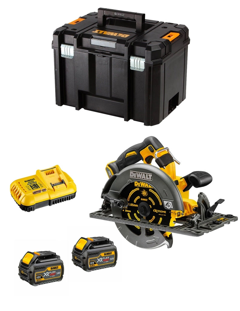 Sega Circolare DeWALT DCS579T2 FlexVolt (2 x 54V/18V 6,0 Ah + DCB118 + TSTAK VI)