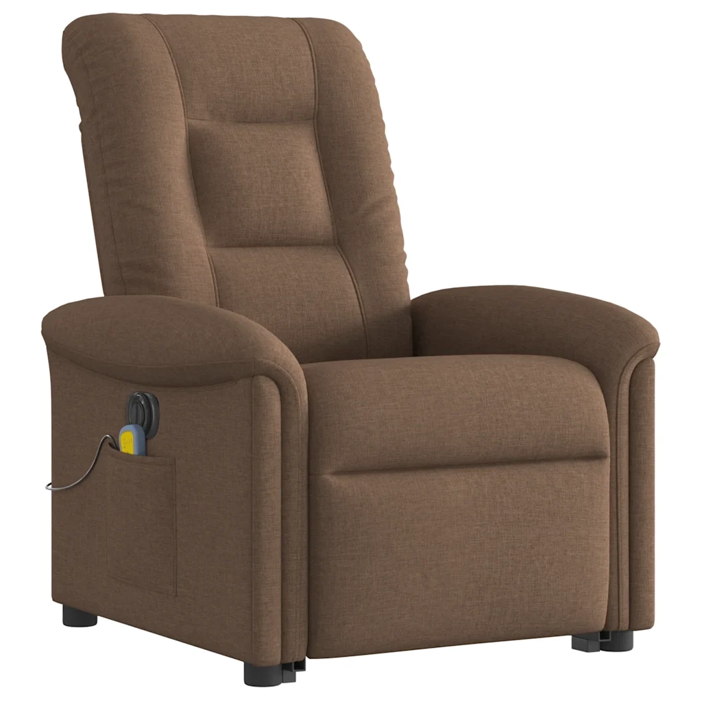 Poltrona Alzapersona Massaggiante Elettrica Marrone Tessuto 3303288