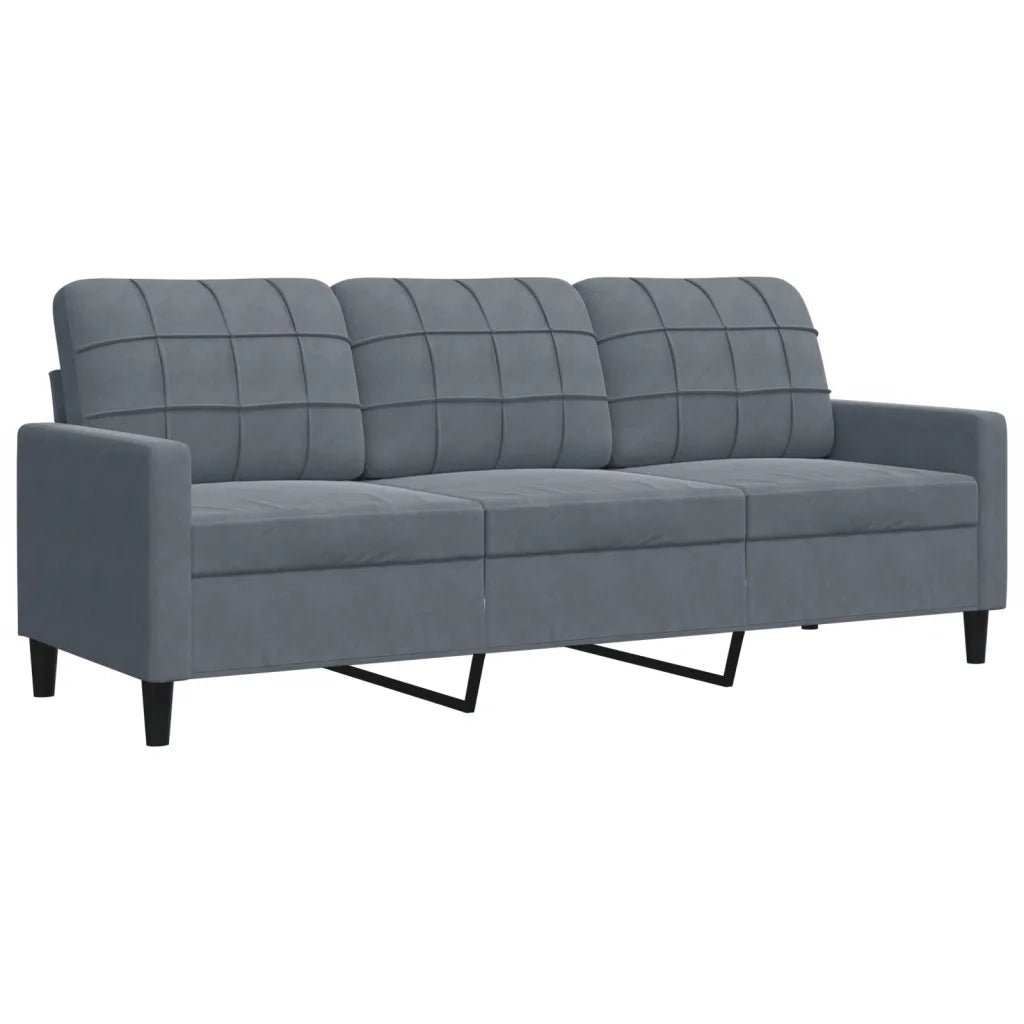 Divano a 3 Posti-Sofa 3 Posti Grigio Scuro 180 cm in Velluto 762257
