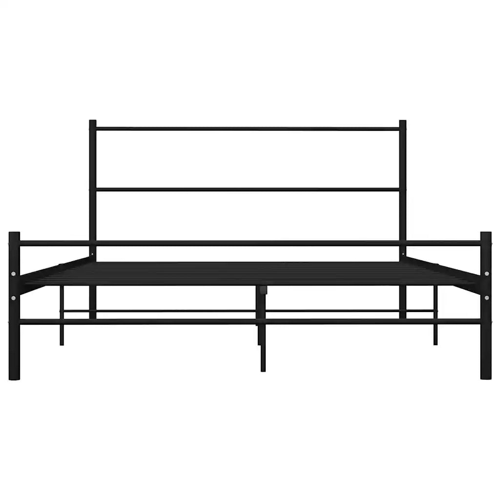 Giroletto con Testiera senza Materasso Nero 140x200 cm Metallo 286497