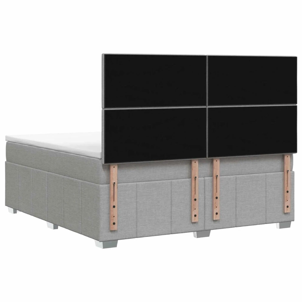 Letto Box Spring LED con Materasso Grigio Chiaro 140 x 190 cm 3455598