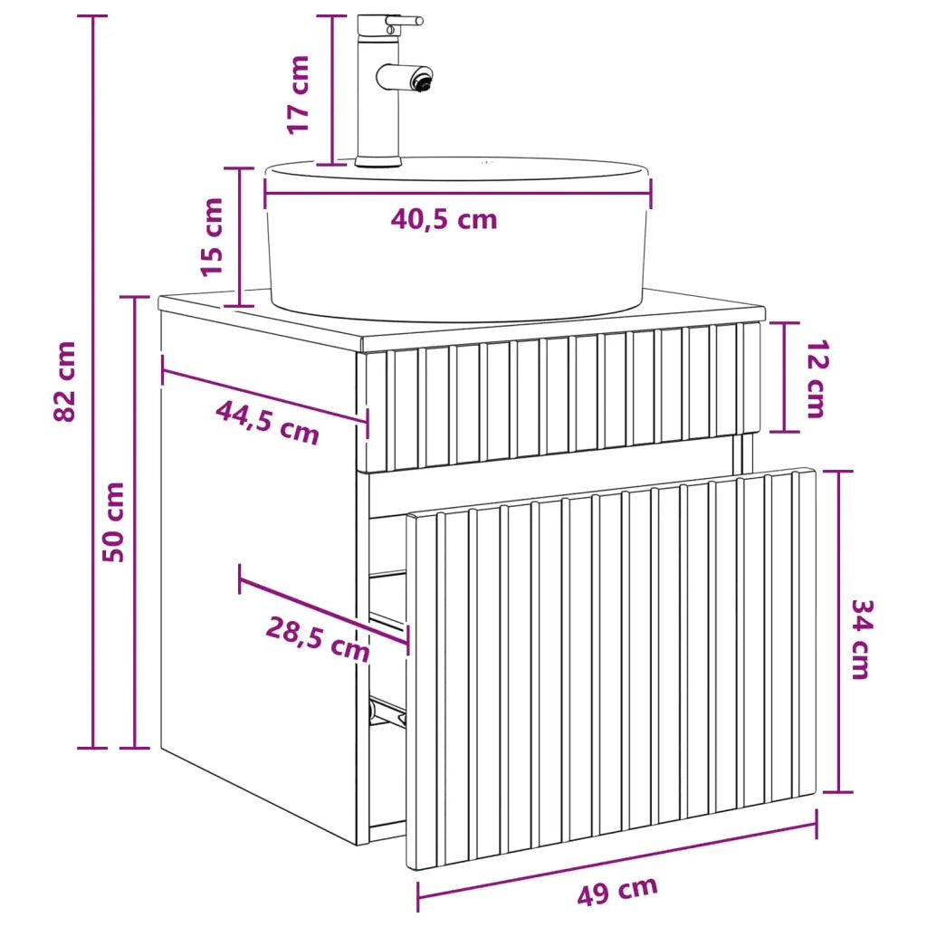 Mobile lavabo da parete Bianco 49 x 44,5 x 65 cm 890592