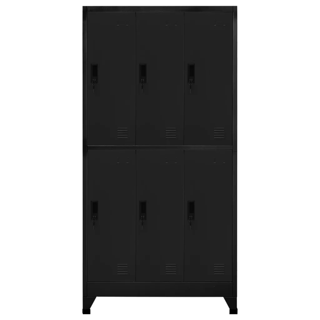 Armadietto con Serratura Nero 90x45x180 cm in Acciaio 339798
