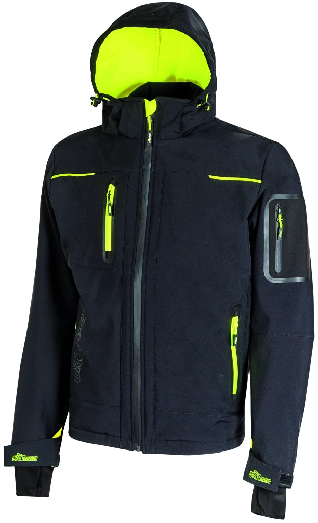 U-Power GIACCA SOFTSHELL SPACE Col. Nero/Giallo  Mis. L