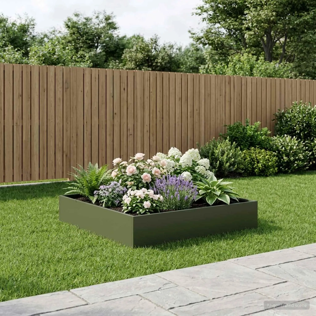 Vaso da giardino Verde Oliva 100 x 100 x 20 cm 8005028