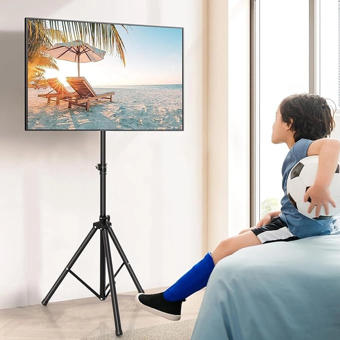 Supporto TV da Pavimento per Schermi Plasma/LCD/LED 21-47 Pollici, Supporto TV Altezza Regolabile e Girevole, Porta TV con Staffe Fino a 35 kg, Max VESA 400 x 400 mm