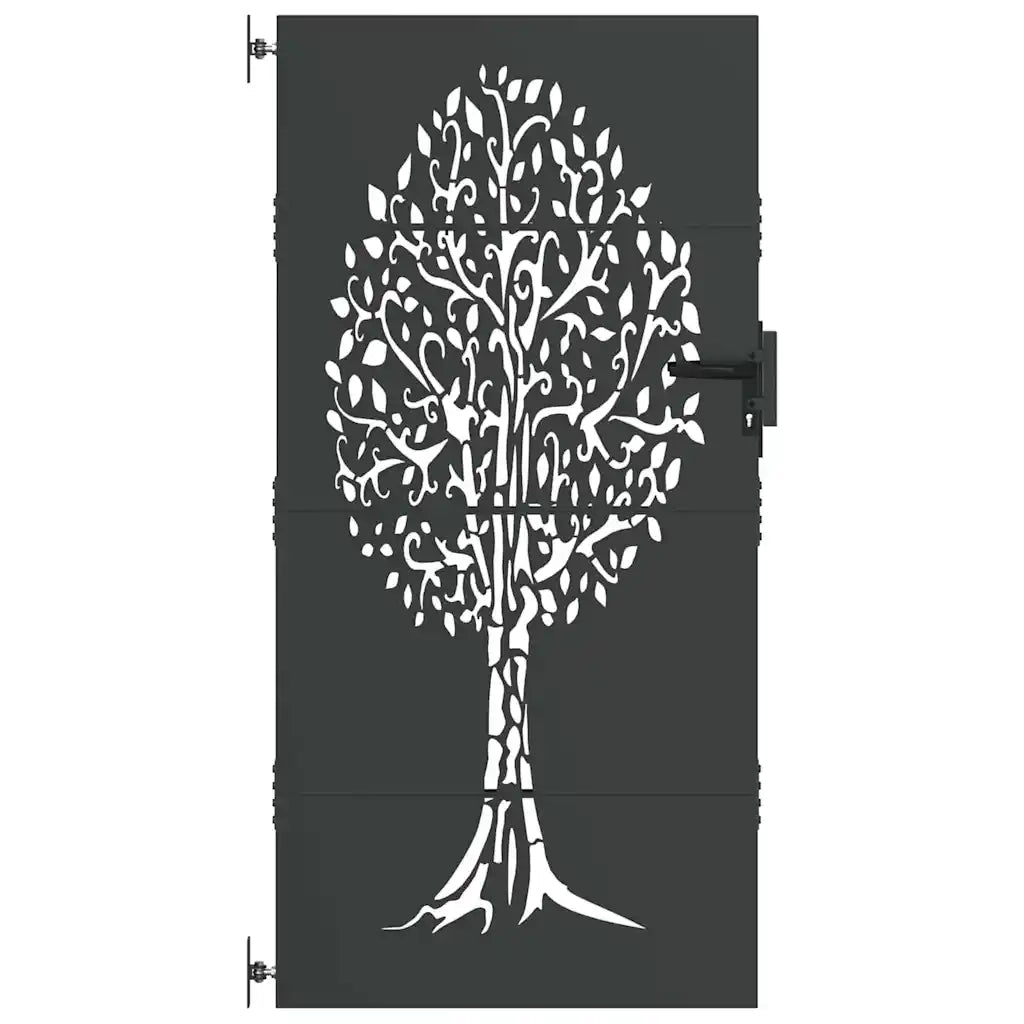 Cancello da giardino con blocco Nero 85 x 200 cm 42015863