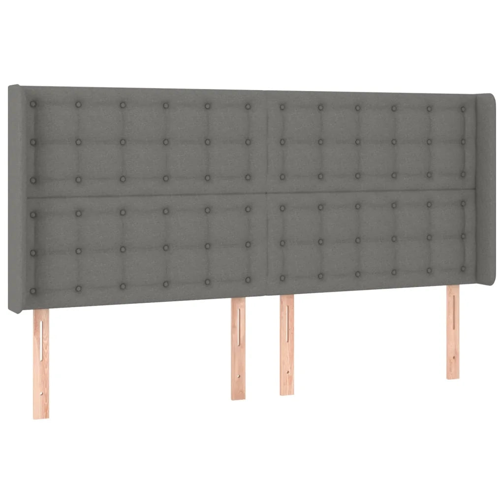 Testiera a LED GrigioScuro 163x16x118/128cm inTessuto 3124489