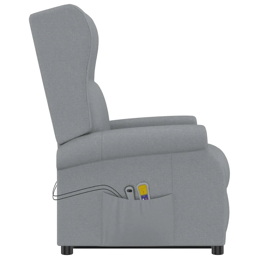 Poltrona Alzapersona Massaggiante Grigio Chiaro Tessuto 289740