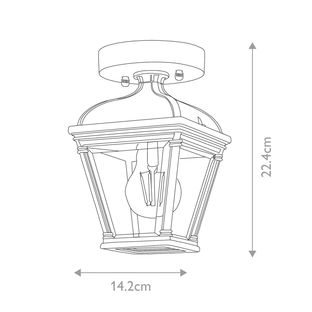 Plafoniera esterna classica Bayview Elstead E27 60W nera