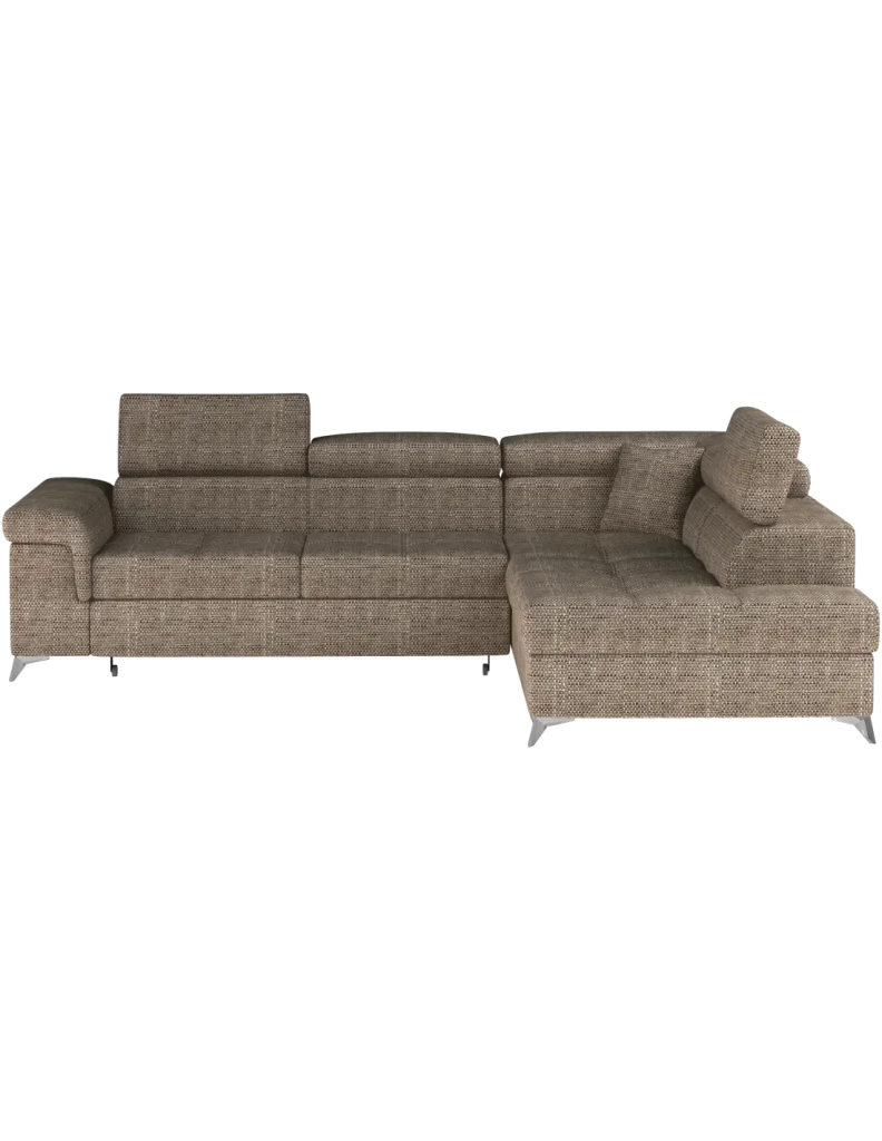 Divano letto angolare PALAZZO 4 posti beige – angolo destro con 1 cuscino