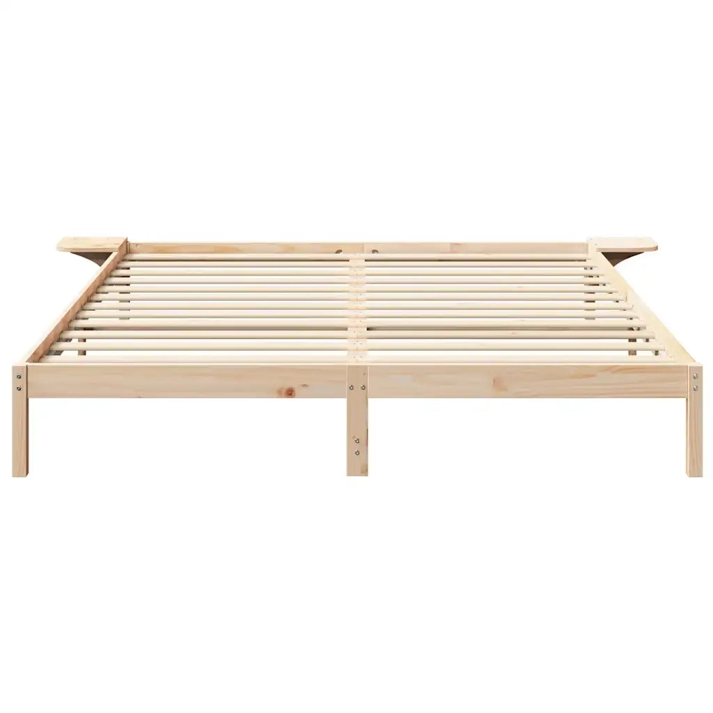 Struttura del letto Naturale 200 x 200 cm Pino massello 873175