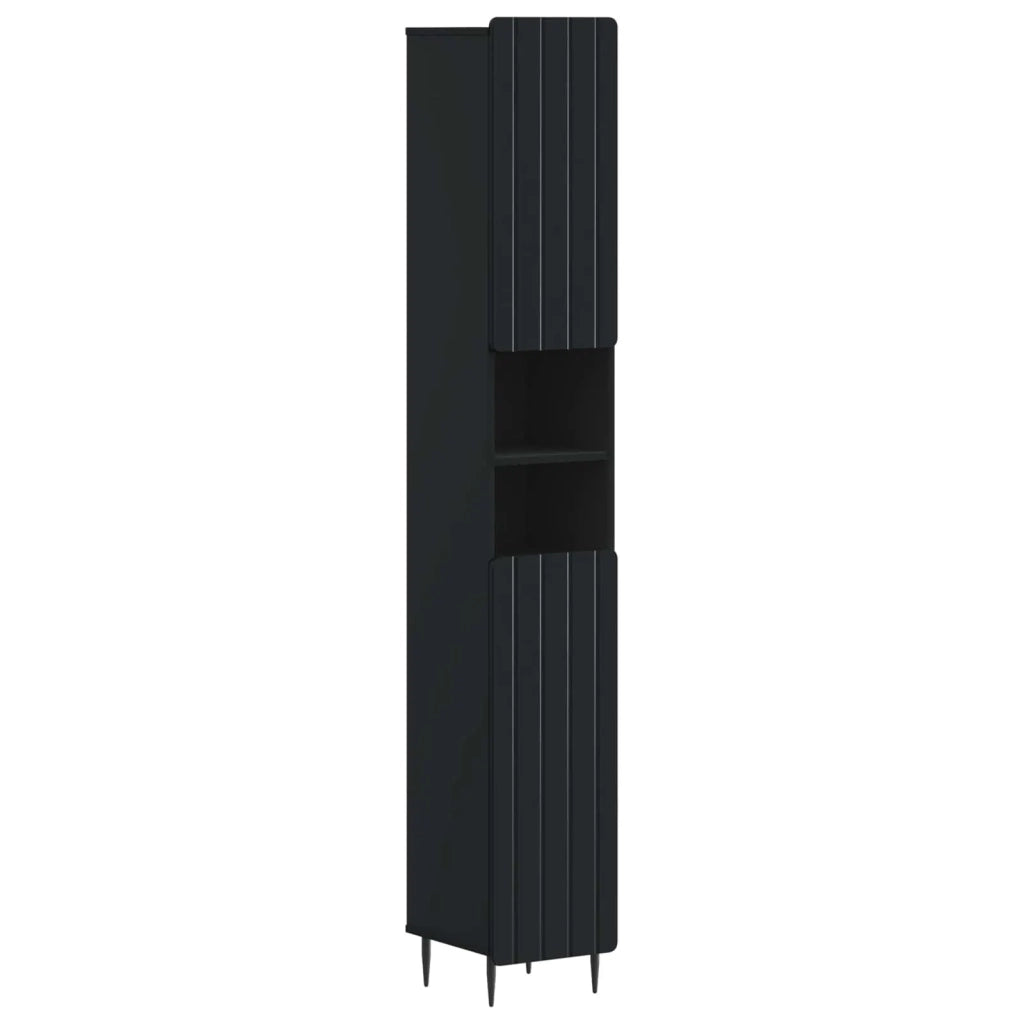 Set di armadietti da bagno in 3 pezzi ZWOLLE Nero 3417433