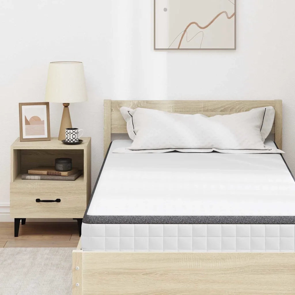 Materasso-Materasso per letto Bianco e Grigio 90 x 190 cm Molla Bonell