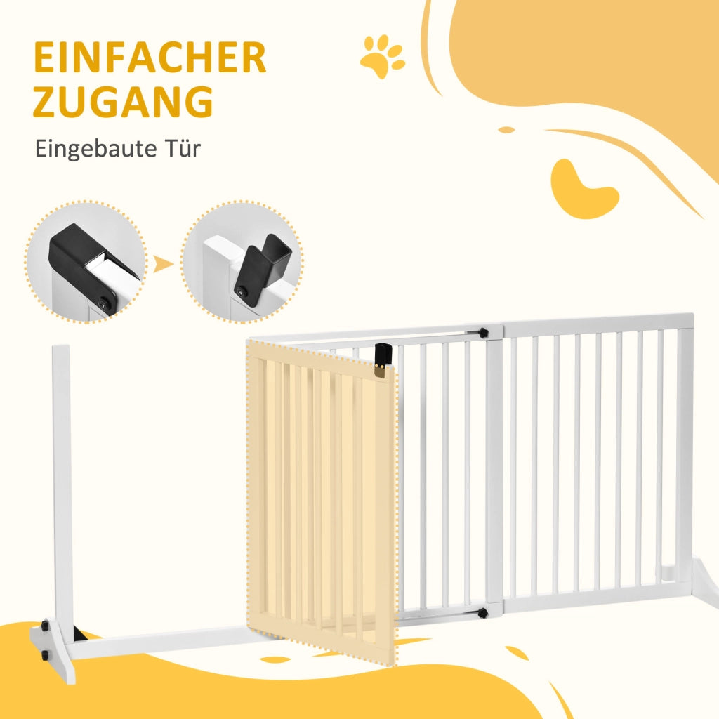 Cancello per Cani ¨C zephmum ¨C Bianco 113-166x71 cm Legno