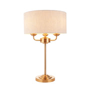 Lampada da tavolo Highclere 3 luci ottone vintage E14