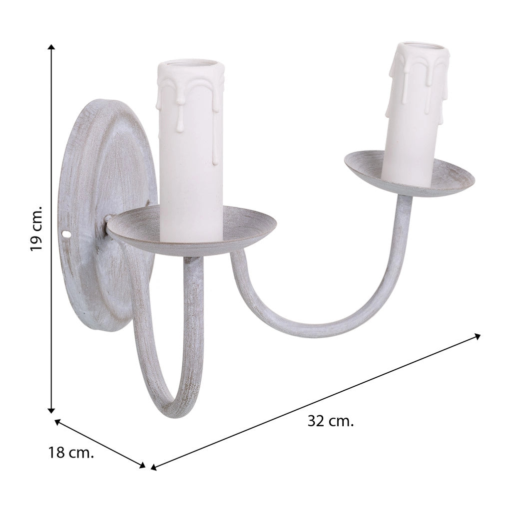 Lampada da parete grigia 32x18x19h
