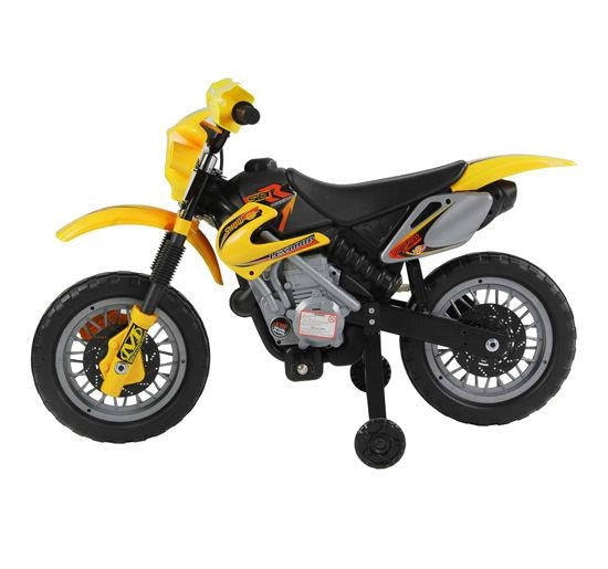 MOTO DA CROSS ELETTRICA PER BAMBINI CON ROTELLE GIALLO