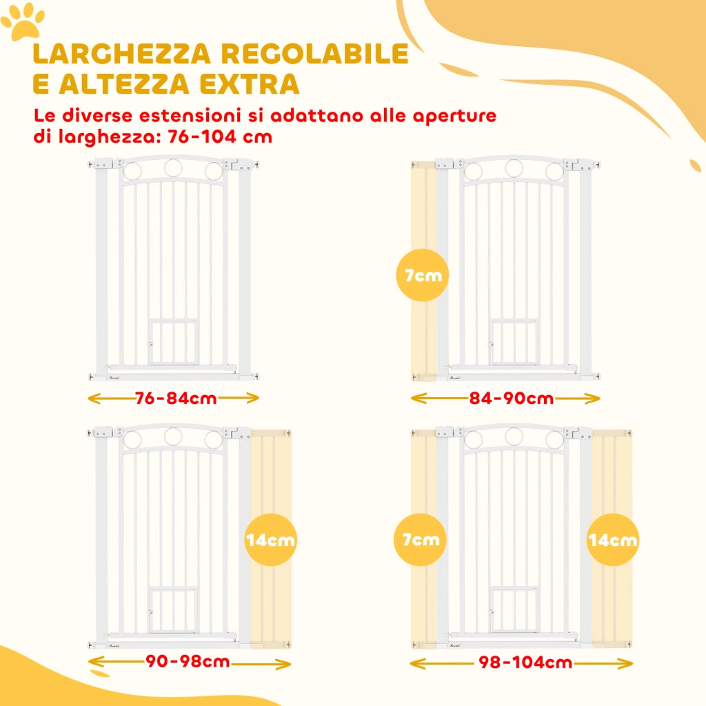 Cancellino per Cani Regolabile ¨C Minimal ¨C Bianco 76-104x106 cm