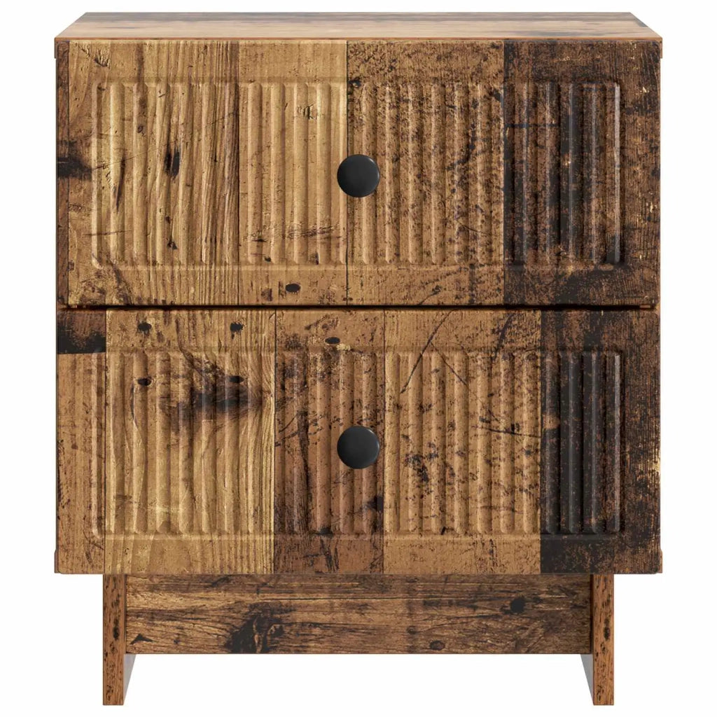 Set di 2 Comodini | Armadio da Notte | Mobiletto da notte Legno antico 43 x 34,5 x 47,5 cm