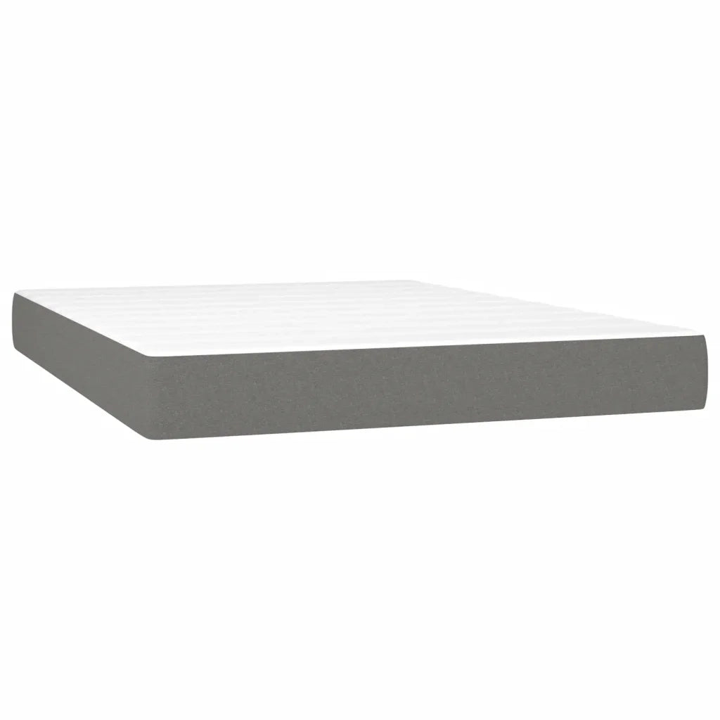 Letto a Molle Materasso e LED Grigio Scuro 140x190cm in Tessuto 3138630