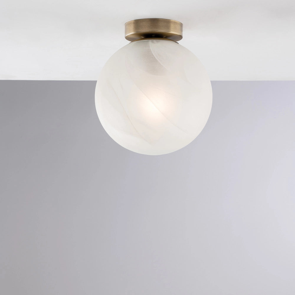 Olaf Plafoniera in ferro cromo nero 1 luce con sfera dm.20  H.23 Ø20 BL294-PL1-BRZ