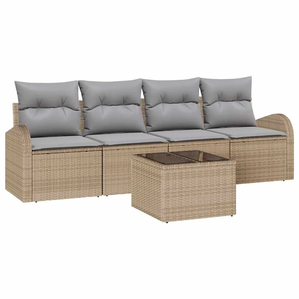 Set Divano da Giardino Beige 55 x 55 x 37 cm polyrattan 3345910