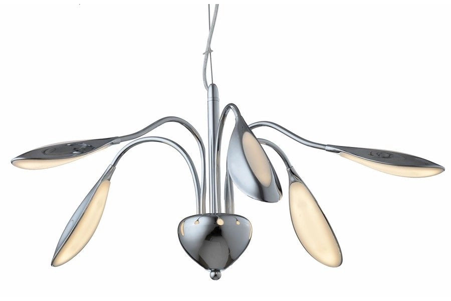 Lampadario Paloma moderno cromo 5 luci LED Reality