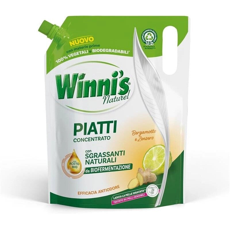 WINNI'S RICARICA DETERGENTE PIATTI DA 900 ML BERGAMOTTO E ZENZERO
