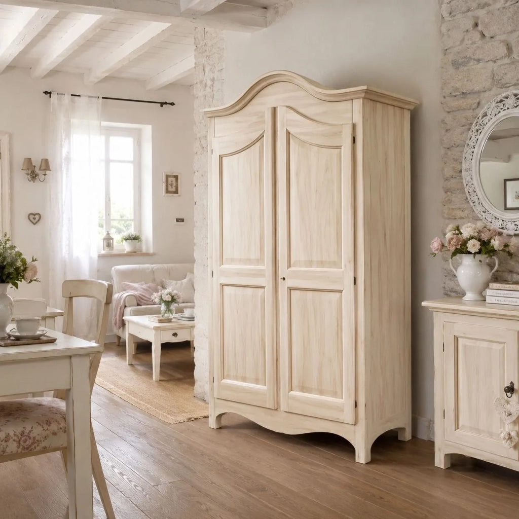 Armadio classico 2 porte legno grezzo 125x61x200 (922) - Mobili 2G