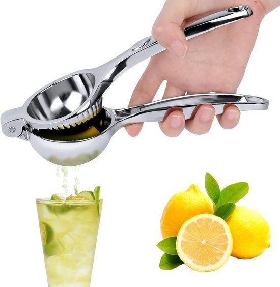 Citruspers manuale, persa a mano per agrumi, persa per limoni, persa per agrumi manuale, persa per agrumi in acciaio inossidabile di alta qualità, diametro 7 cm, persa per agrumi per cucina, bar, ristorante, argento