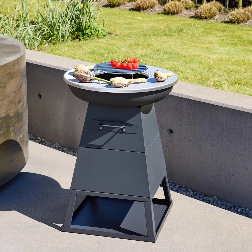 Braciere barbecue con spazio di stoccaggio, ø59cm , nero