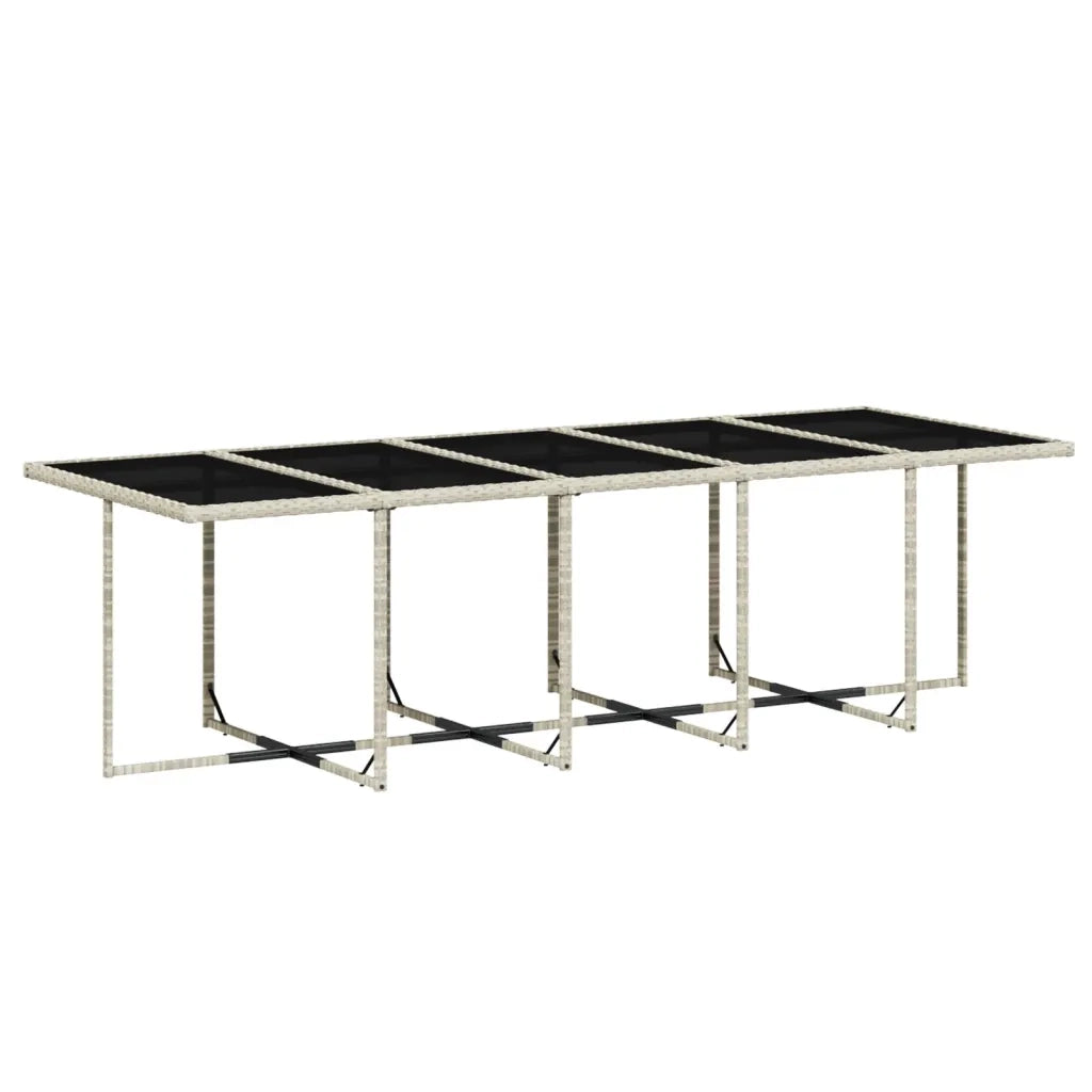 Set Pranzo Giardino 11pz con Cuscini Grigio Chiaro Polyrattan 3277882