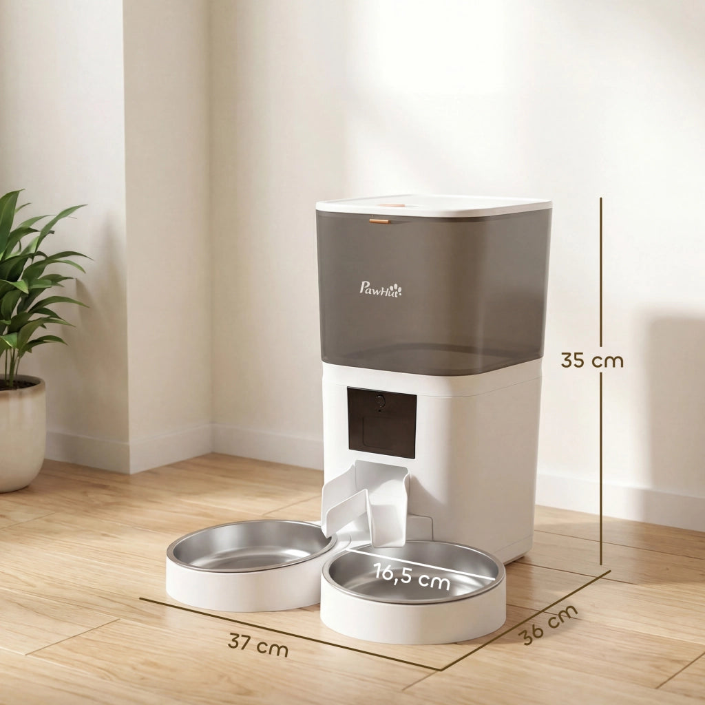 Distributore Automatico Cibo Cani Gatti 6L WiFi 2.4G ¨C Xylo ¨C 2 Ciotole Programmabile App Controllo Registrazione Voce