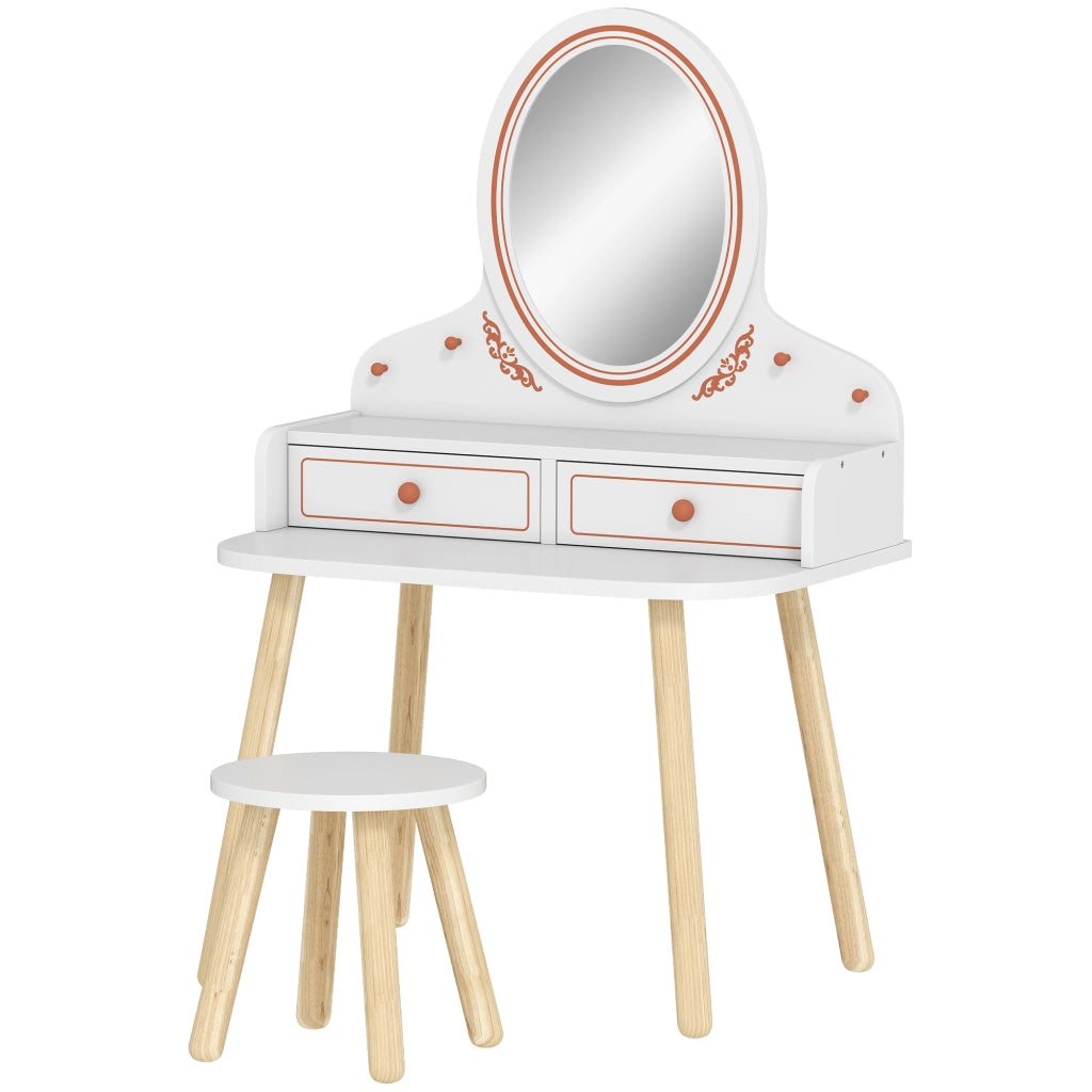Cassettiera Bambina con Specchio e 2 Cassetti ¨C Minimal ¨C Bianco