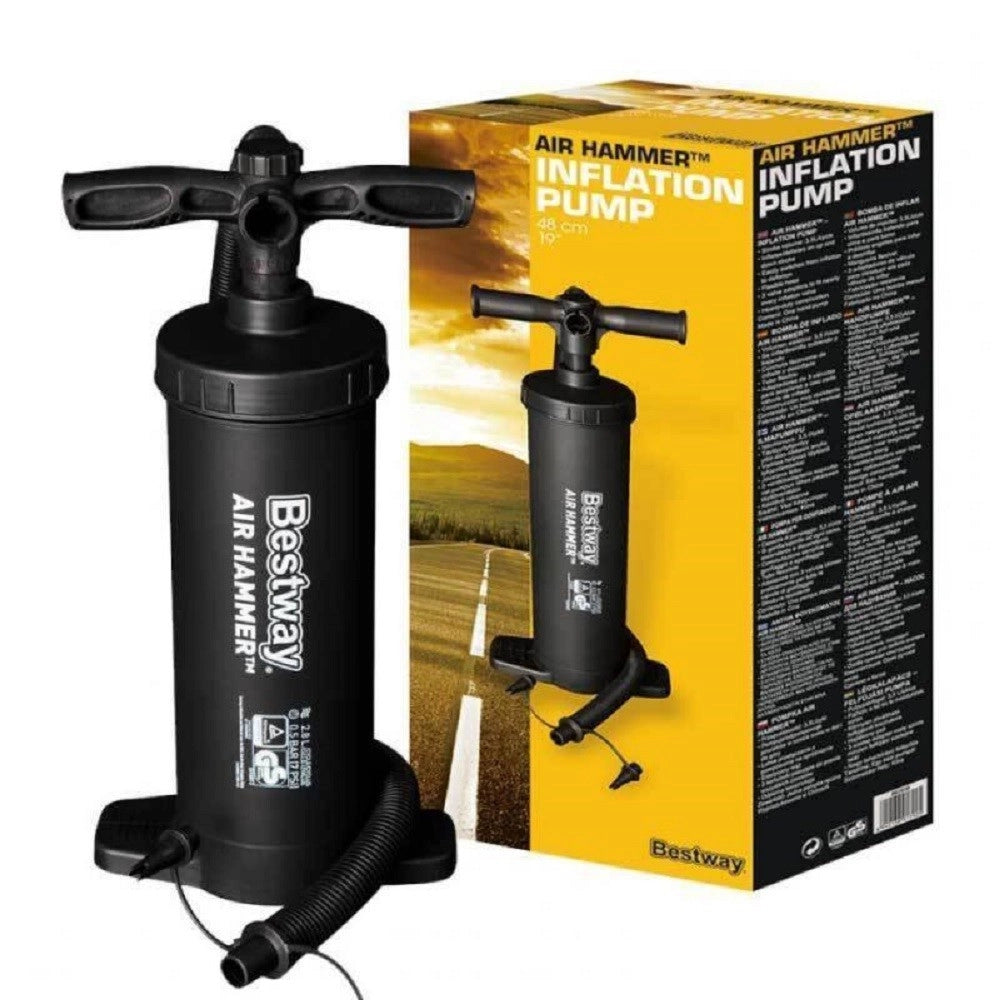 Trade Shop - Pompa Manuale Multifunzione Gonfia/sgonfia Volume 2.800 Cc 4 Adattatori 62086 -