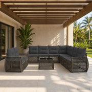 Set Divano da Giardino 10 pz Grigio e Grigio Scuro polyrattan 3435461