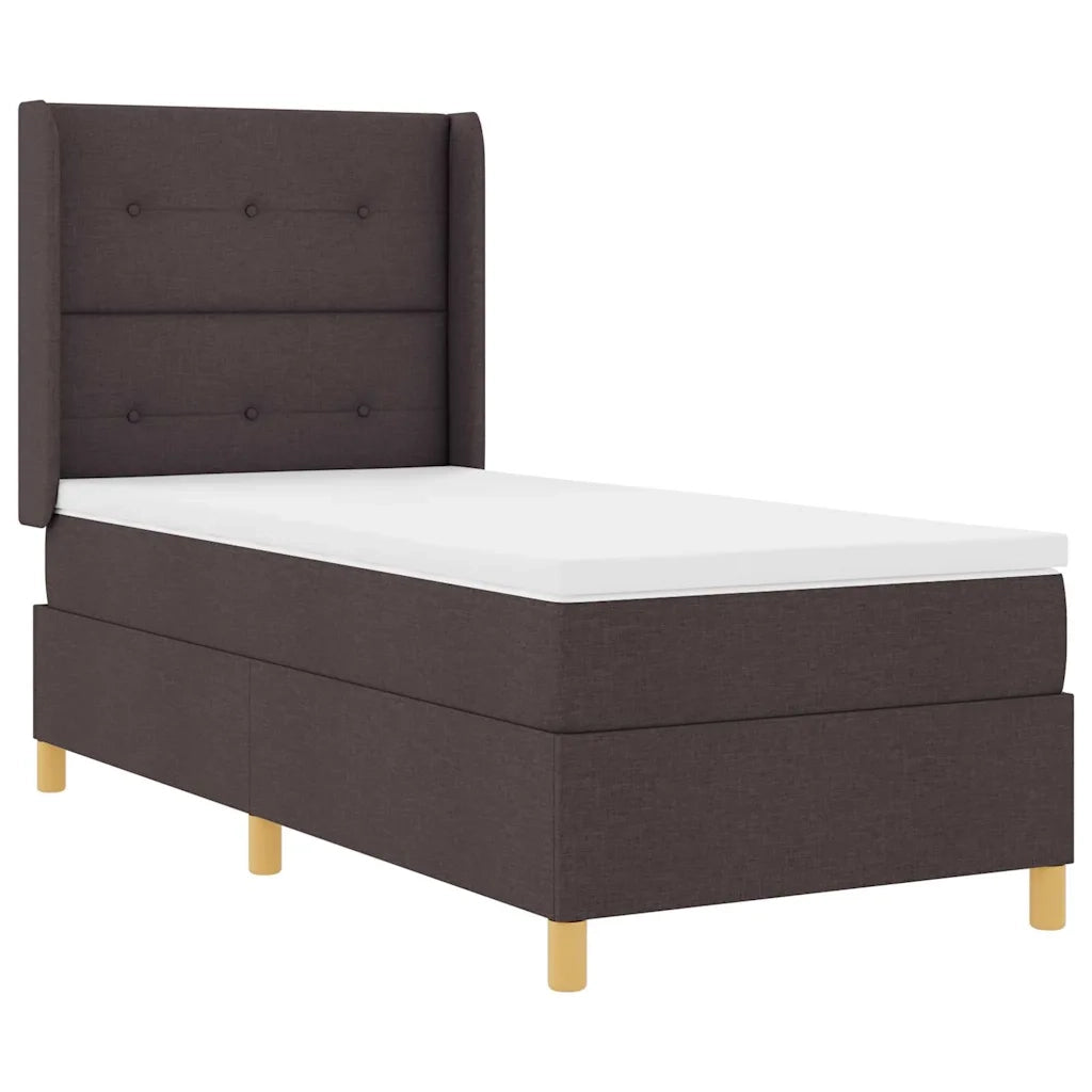 Letto a molle con strisce LED Marrone 90 x 190 cm Tessuto 3343668