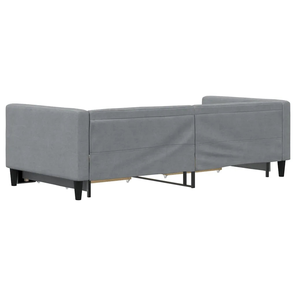 Divano Letto Estraibile Cassetti Grigio Chiaro 100x190 Tessuto 3196657