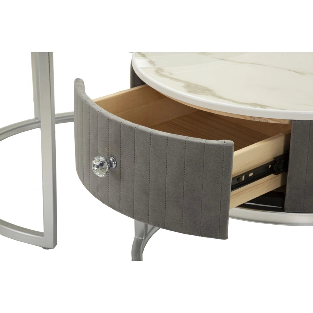 Set di Tavolini VKH796, Grigio, Legno, 70x70x45 cm