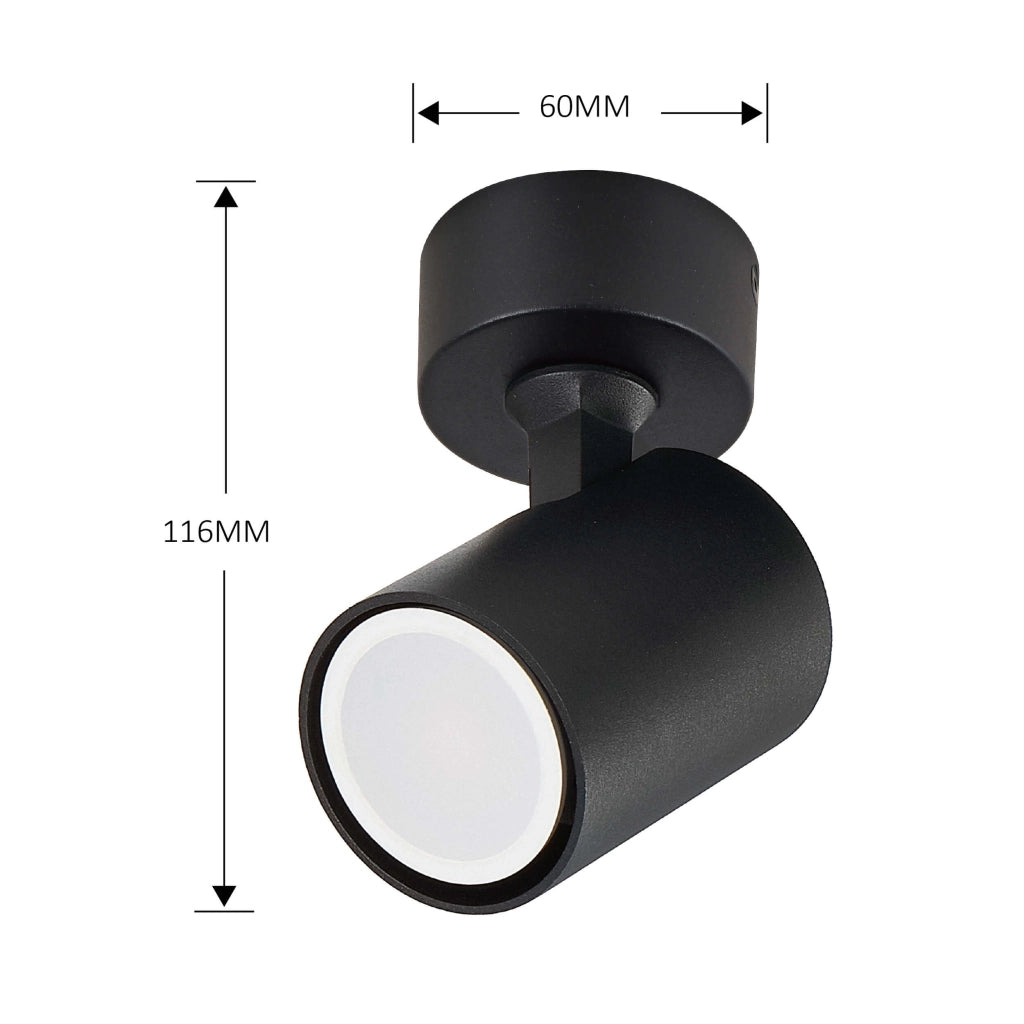 Spot soffitto Snow GU10 nero orientabile Light Prestige