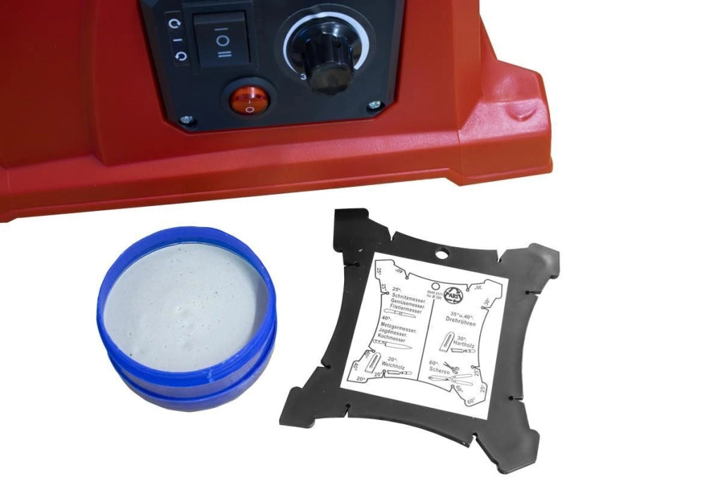 Holzmann NTS200FLEX Affilatrice a Umido e Secco 120W velocita' regolabile 30-150 rpm pietra Ø200mm 7.8 Kg colore Rosso