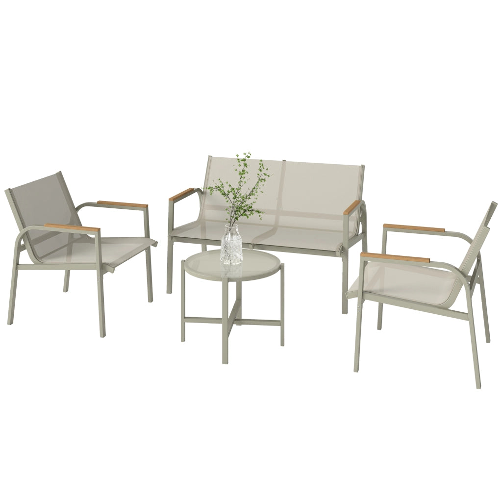 Set Divano da Giardino con Loveseat e 2 Poltrone ¨C Minimal ¨C Verde